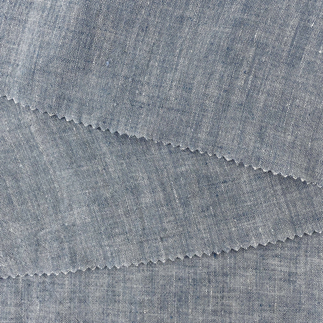 High Twisted Linen Dot Shape Fabric 6924 6927 - The Linen Lab - Blue