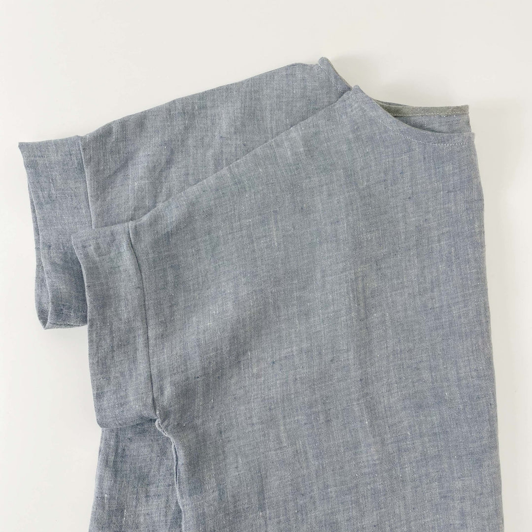 High Twisted Linen Dot Shape Fabric 6924 6927 - The Linen Lab - Blue