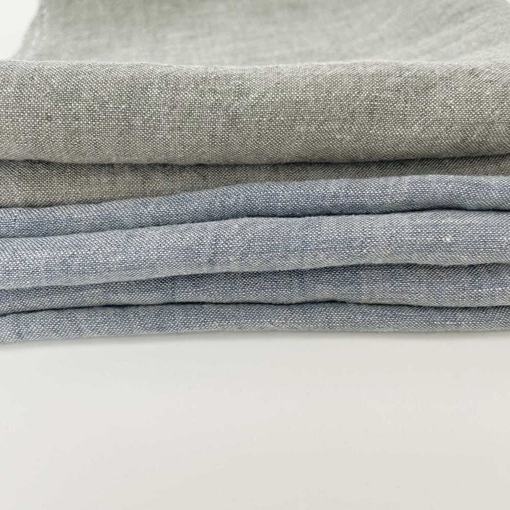 High Twisted Linen Dot Shape Fabric 6924 6927 - The Linen Lab - Blue