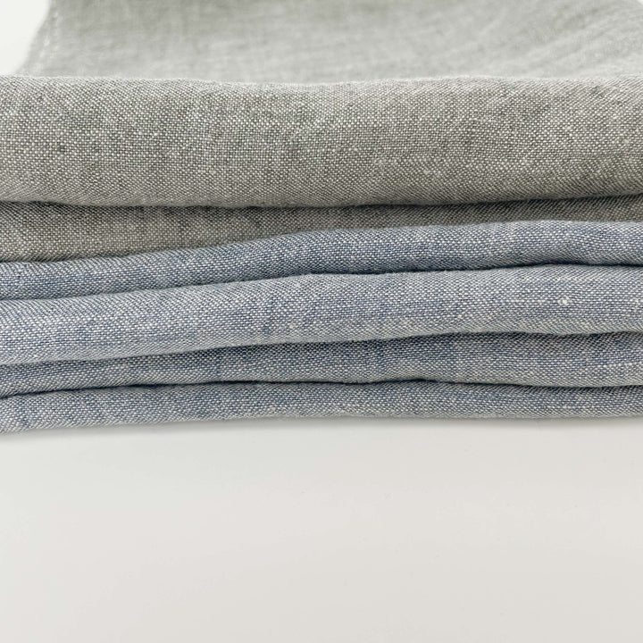 High Twisted Linen Dot Shape Fabric 6924 6927 - The Linen Lab - Blue
