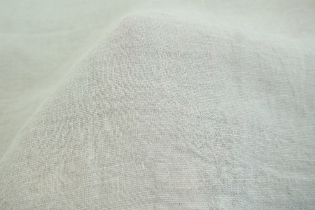 High Twisted Linen Dot Shape Fabric - The Linen Lab - natural