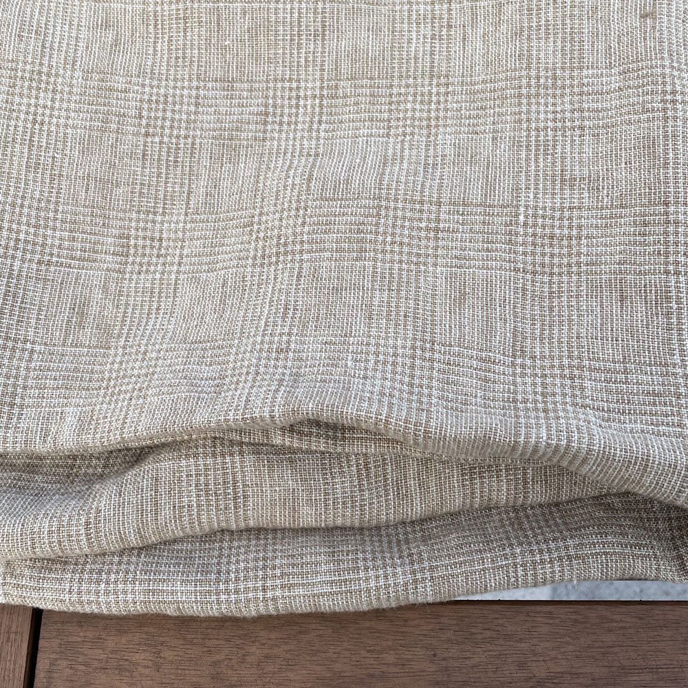 High Twisted Linen Glen Check Fabric Heavy Weight (6118 7240) - The Linen Lab - Dark Navy