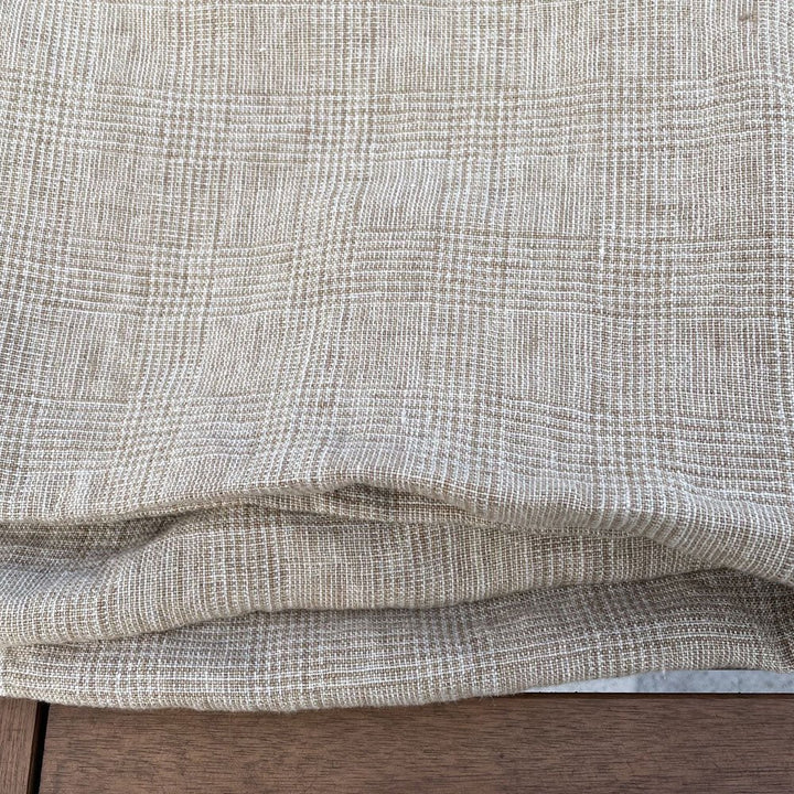 High Twisted Linen Glen Check Fabric Heavy Weight (6118 7240) - The Linen Lab - Dark Navy
