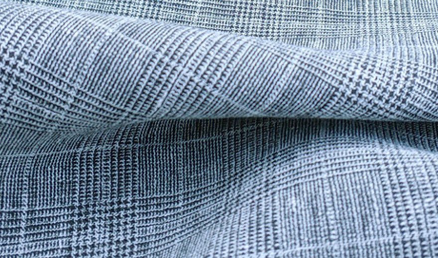 High Twisted Linen Polyester Glen Check Fabric (6068) - The Linen Lab - Black & White
