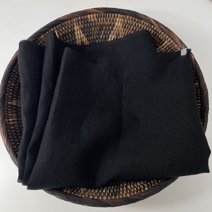 Light Weight High Twisted Linen Fabric 21s 6708 6195 6315 4895 - The Linen Lab - Black