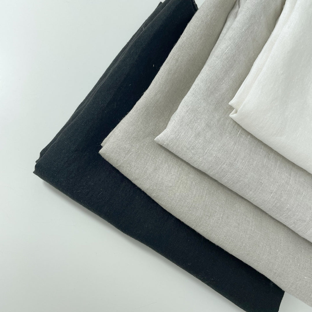 Light Weight High Twisted Linen Fabric 21s 6708 6195 6315 4895 - The Linen Lab - Light Ivory (bleached white)