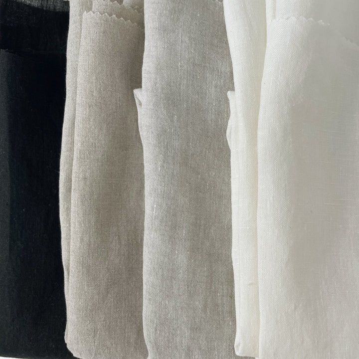 Light Weight High Twisted Linen Fabric 21s 6708 6195 6315 4895 - The Linen Lab - Light Ivory (bleached white)