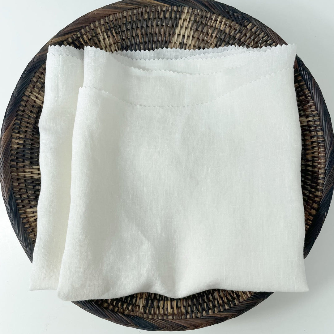 Light Weight High Twisted Linen Fabric 21s 6708 6195 6315 4895 - The Linen Lab - Light Ivory (bleached white)