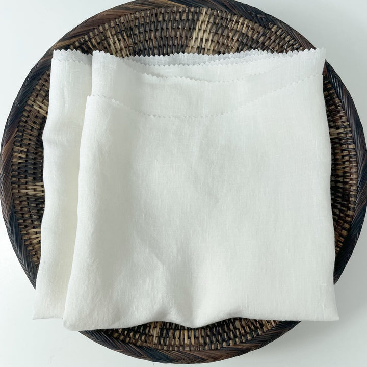 Light Weight High Twisted Linen Fabric 21s 6708 6195 6315 4895 - The Linen Lab - Light Ivory (bleached white)