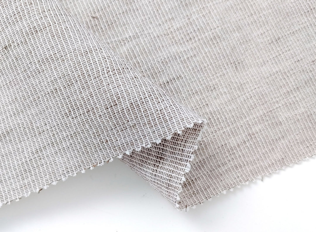 Light Weight Linen Cotton Stripe Fabric with Subtle Wrinkle Effect 7790 7791 7792 7793 7794 - The Linen Lab - Green