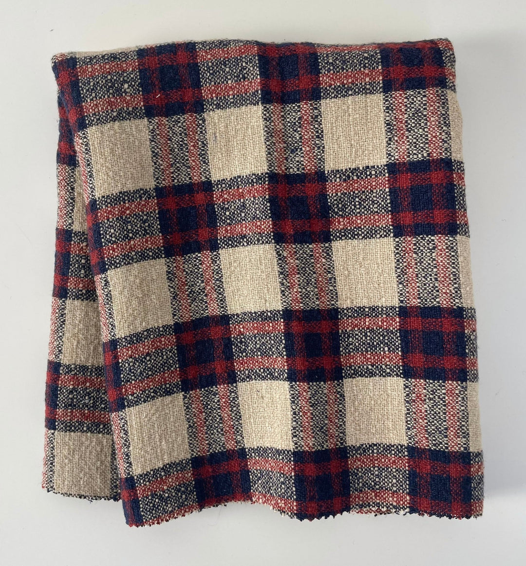 Linen 100% Fabric Heavy Weight Plaid 7242 - The Linen Lab - Beige