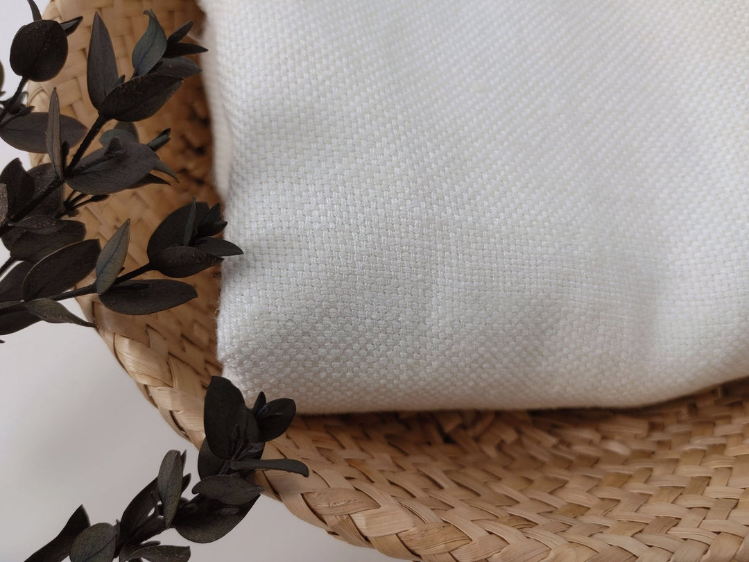Linen Bamboo Canvas Fabric Heavy Weight 1666 - The Linen Lab - White