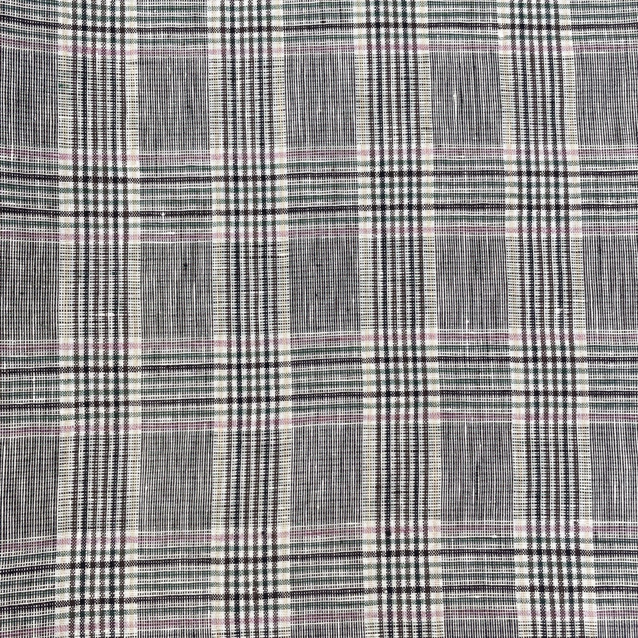 Linen Big Check Fabric 7142 7143 - The Linen Lab - Black