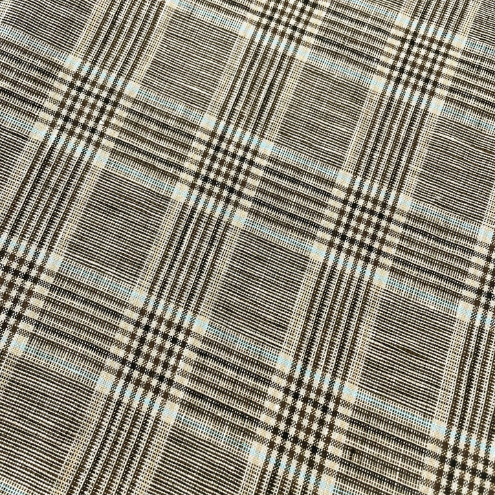 Linen Big Check Fabric 7142 7143 - The Linen Lab - Black