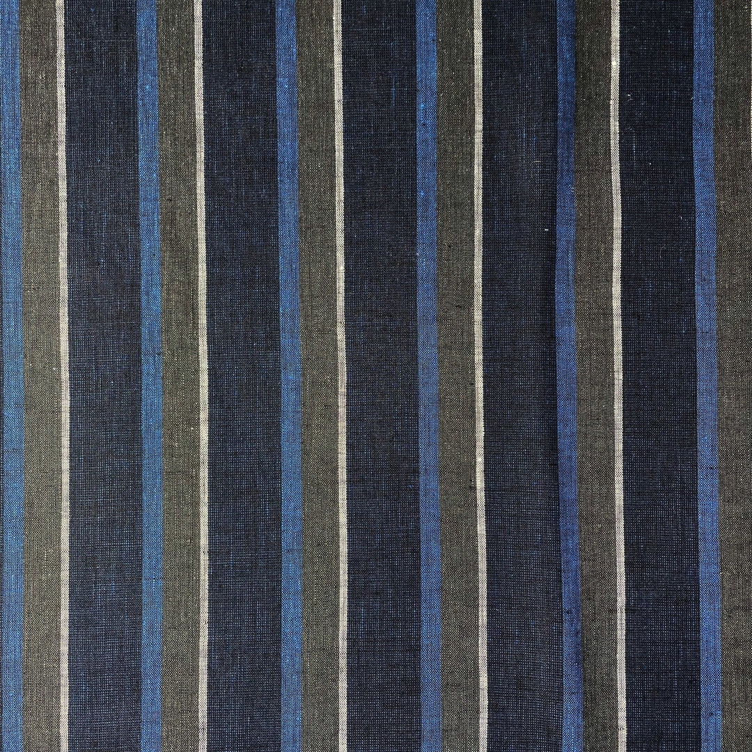 Linen Big Stripe Fabric 6758 - The Linen Lab - 6758 NAVY