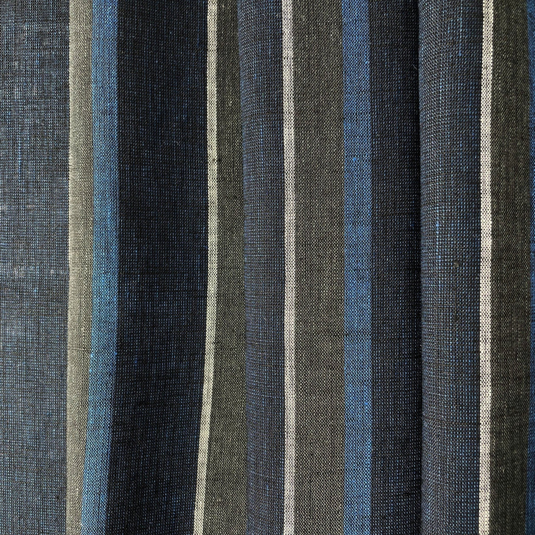 Linen Big Stripe Fabric 6758 - The Linen Lab - 6758 NAVY
