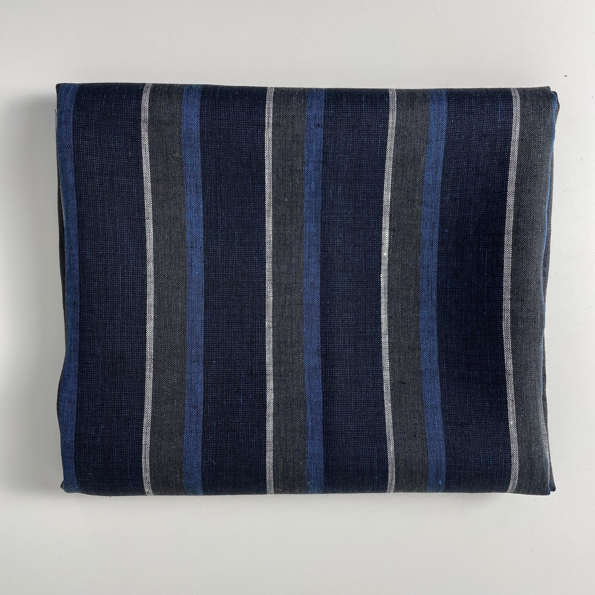 Linen Big Stripe Fabric 6758 - The Linen Lab - 6758 NAVY