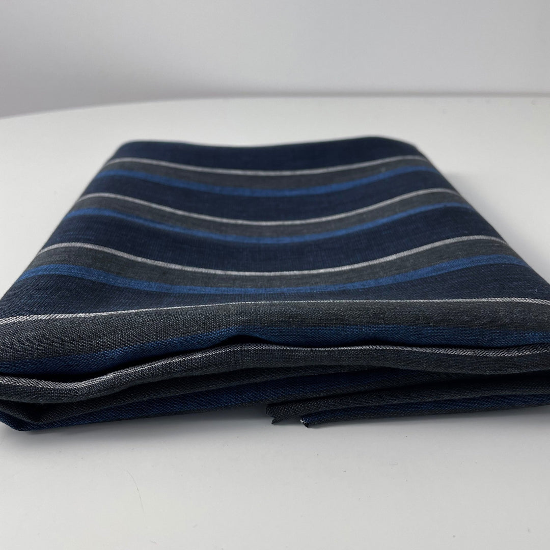 Linen Big Stripe Fabric 6758 - The Linen Lab - 6758 NAVY