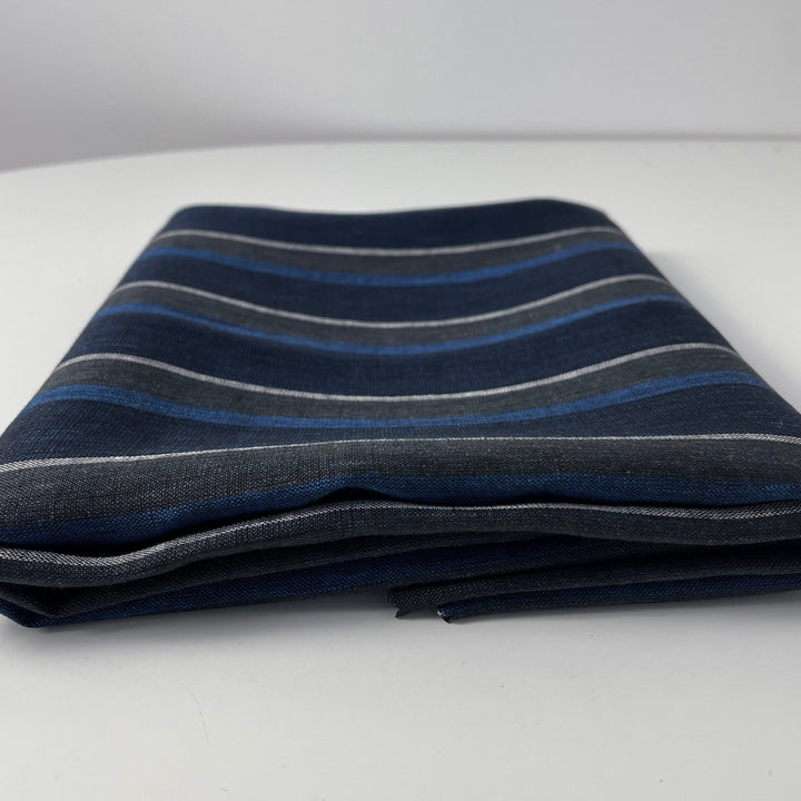 Linen Big Stripe Fabric 6758 - The Linen Lab - 6758 NAVY