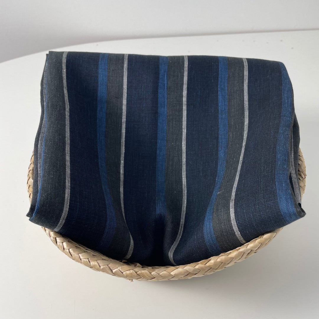 Linen Big Stripe Fabric 6758 - The Linen Lab - 6758 NAVY