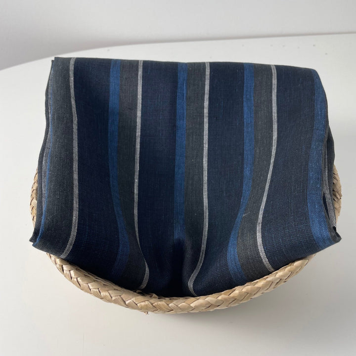 Linen Big Stripe Fabric 6758 - The Linen Lab - 6758 NAVY