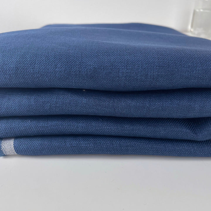 Linen Blue Twill Fabric 3943 - The Linen Lab - Blue