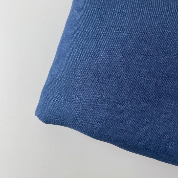 Linen Blue Twill Fabric 3943 - The Linen Lab - Blue