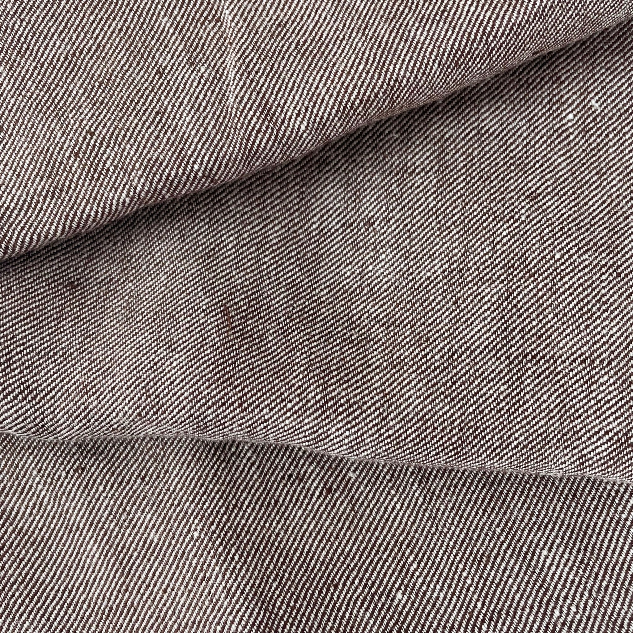 Linen Brown Twill Fabric 4796 - The Linen Lab - Brown