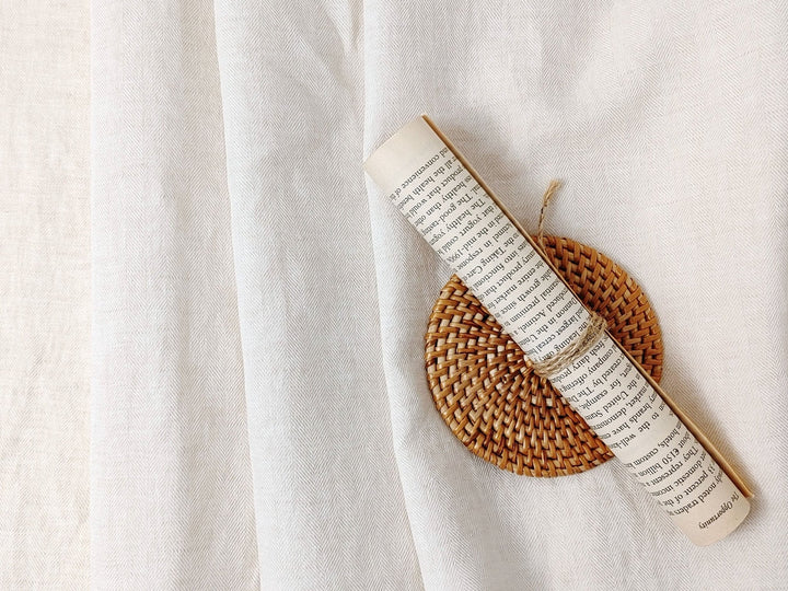 Linen Cotton Chambray Herringbone Twill (HBT) Fabric 7169 7170 7344 - The Linen Lab - Beige(light)