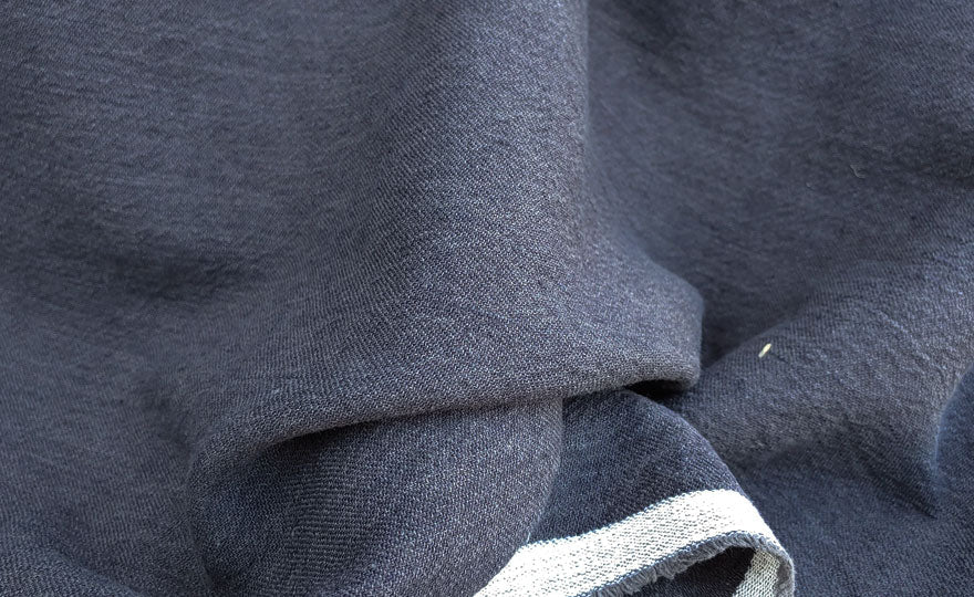 Linen Cotton Denim Twill Fabric (6913 6915 6916 6914) - The Linen Lab - navy