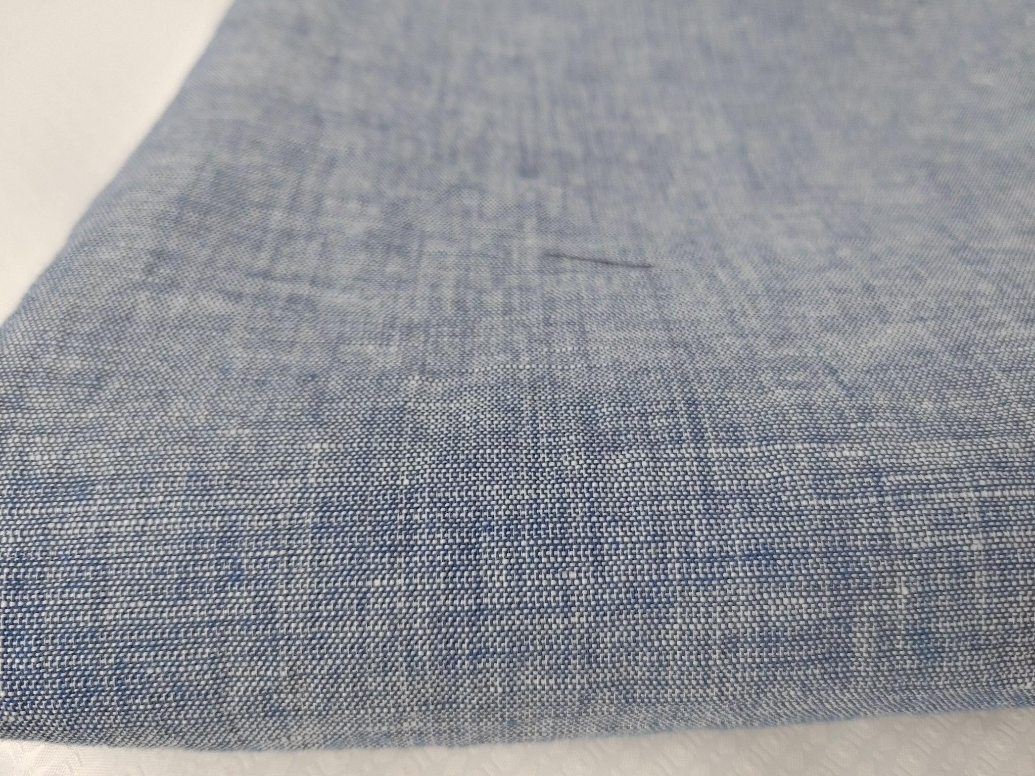 Linen Cotton Double Face Fabric Reversible 2988 - The Linen Lab - Blue