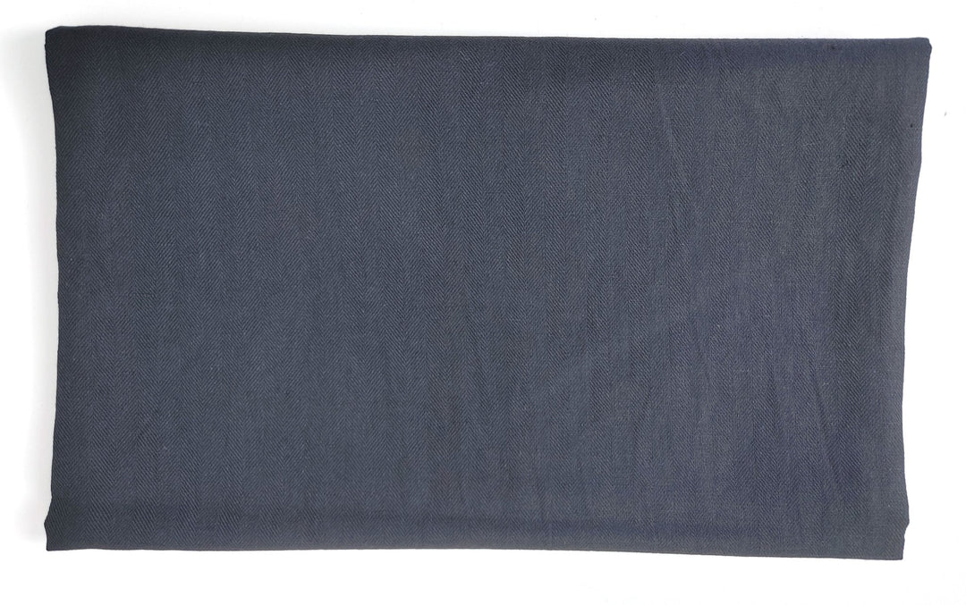 Linen Cotton HBT Herringbone Twill Solid Fabric Medium Weight 6678 6707 6820 7095 7659 7660 7661 - The Linen Lab - Black
