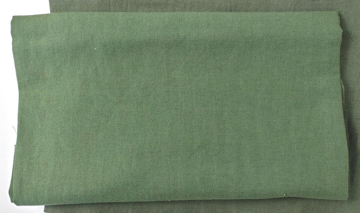 Linen Cotton HBT Herringbone Twill Solid Fabric Medium Weight 6678 6707 6820 7095 7659 7660 7661 - The Linen Lab - Green