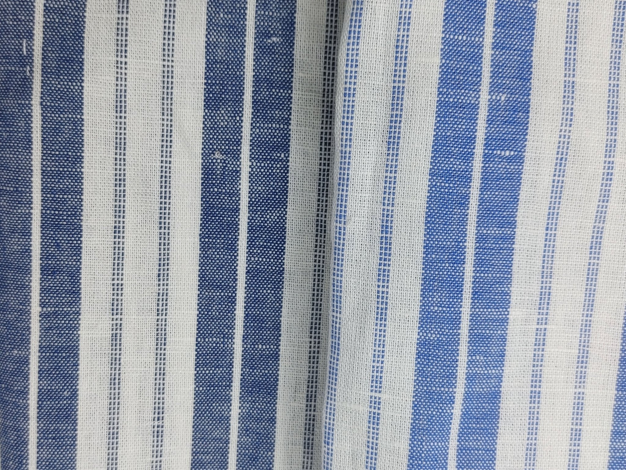 Linen Cotton Light Weight Stripe Fabric 6773 6774 - The Linen Lab - Navy