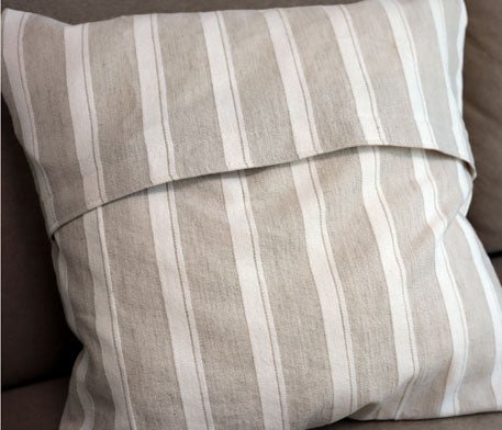 Linen Cotton Natural Color Dobby Stripe Fabric (6402) - The Linen Lab - Natural