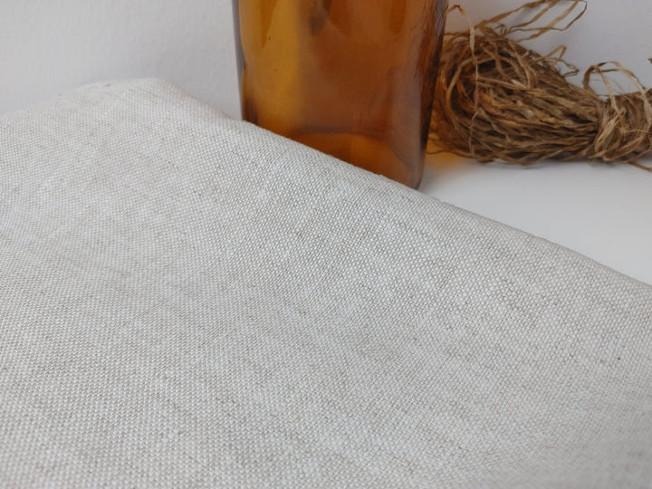 Linen Cotton Natural Color Fabric Basketweave 7658 - The Linen Lab - Natural(light)