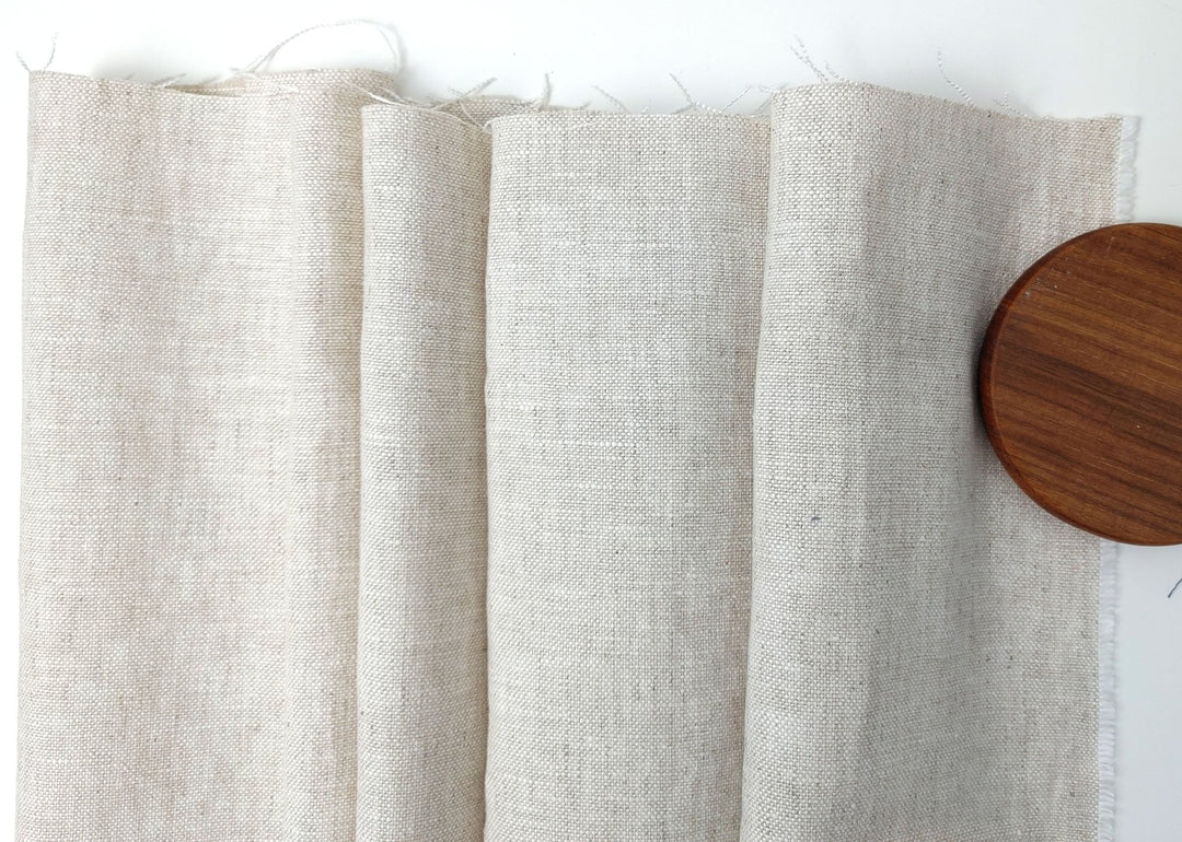 Linen Cotton Natural Color Fabric Basketweave 7658 - The Linen Lab - Natural(light)