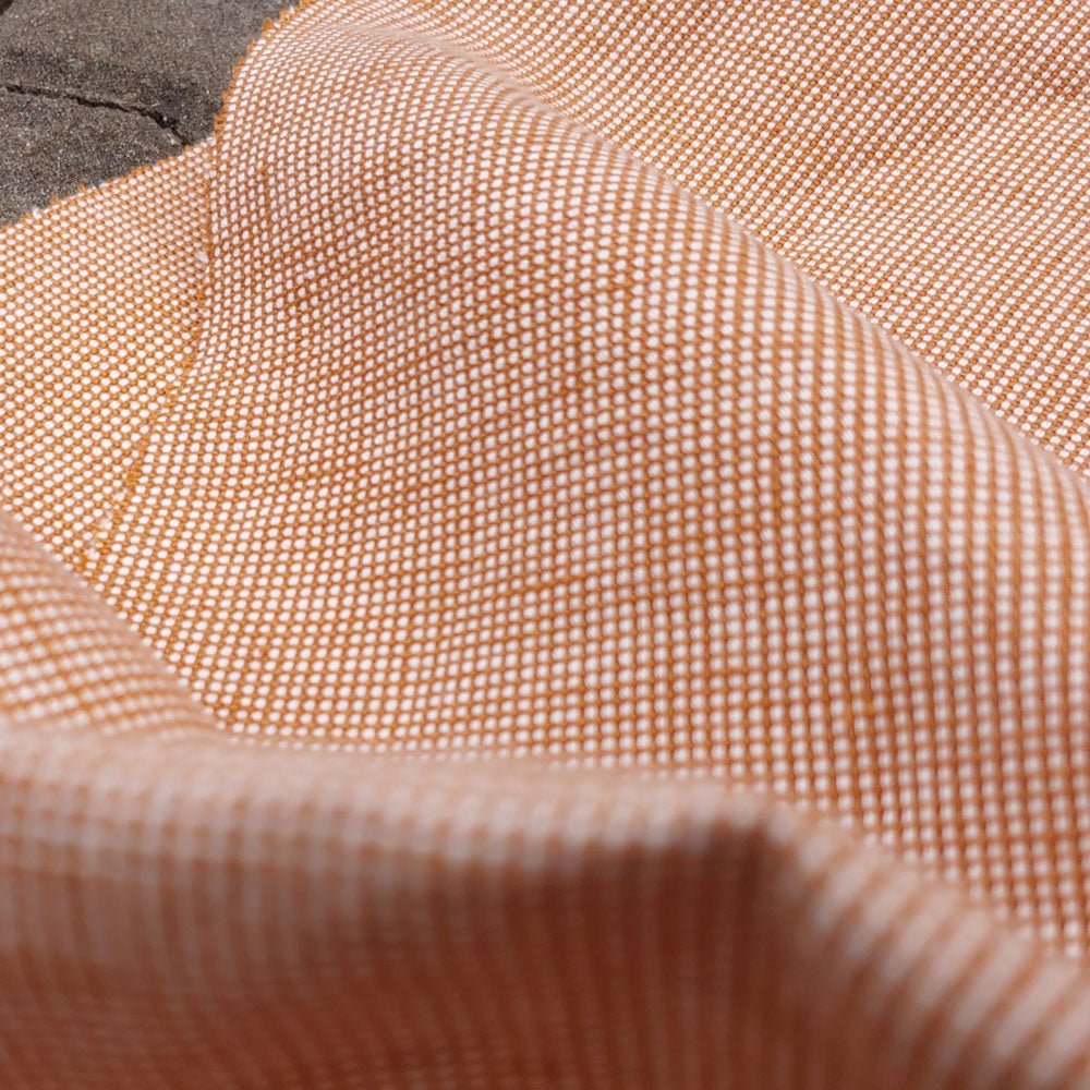 Linen Cotton Orange Dot Fabric (6869) - The Linen Lab - Orange