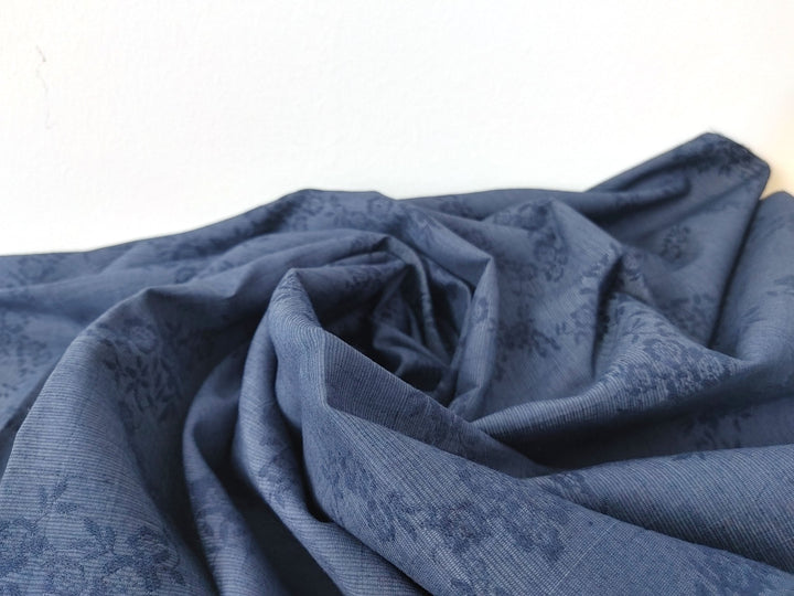 Linen Cotton Polyester Flower Jacquard Fabric with Crease Effect 6892 6893 6894 - The Linen Lab - Red
