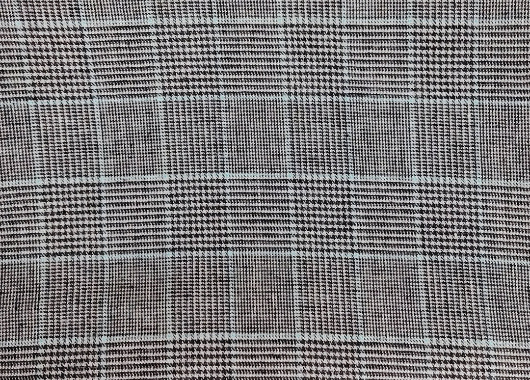 Linen Cotton Polyester Stretch Fabric with Glen Plaid Pattern 7479 - The Linen Lab - Brown