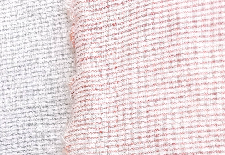 Linen Cotton Stripe Fabric: Subtly Wrinkled Elegance 6163 6236 5975 - The Linen Lab - Gray