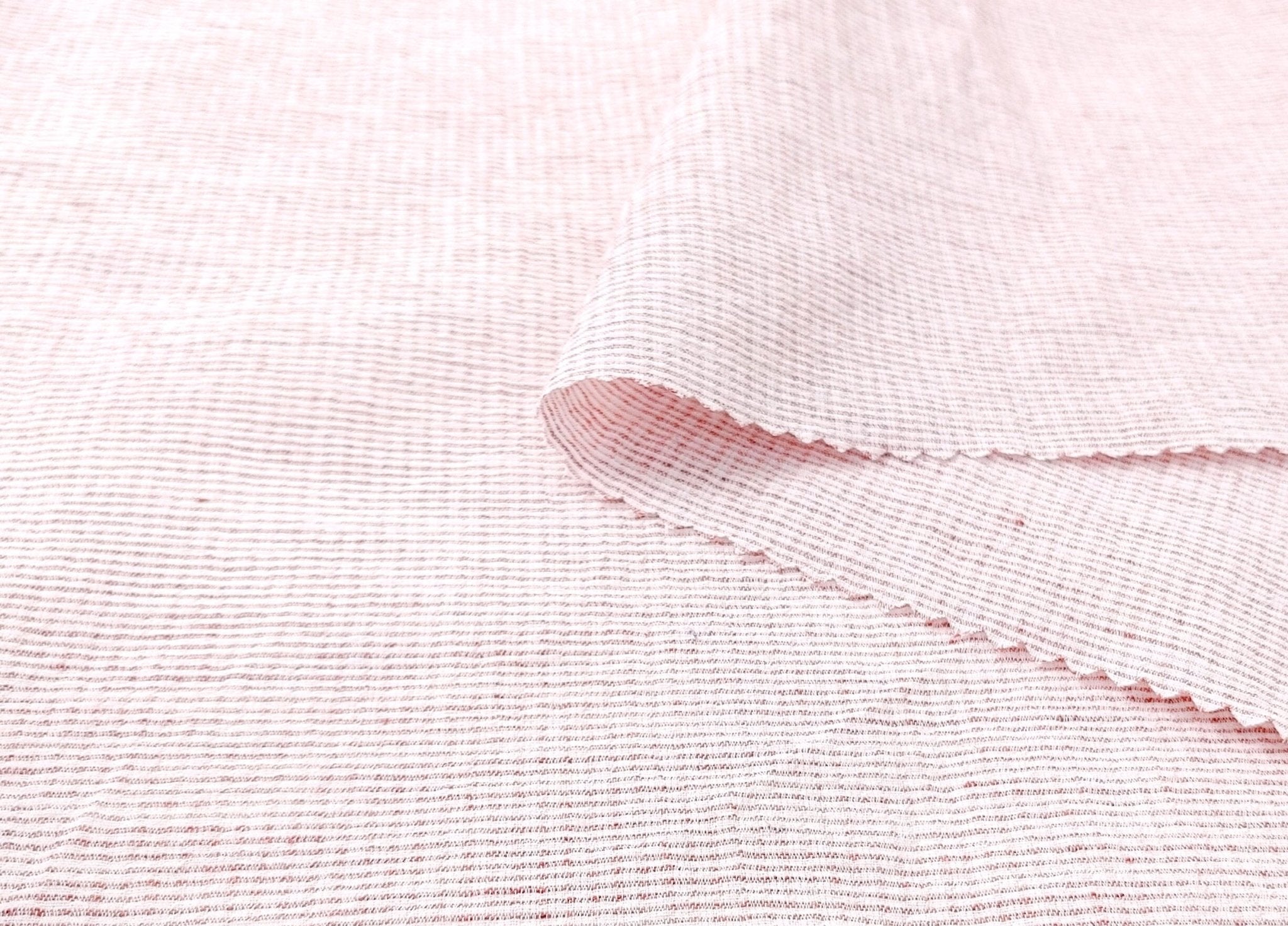 Linen Cotton Stripe Fabric: Subtly Wrinkled Elegance 6163 6236 5975 - The Linen Lab - Pink(Light)