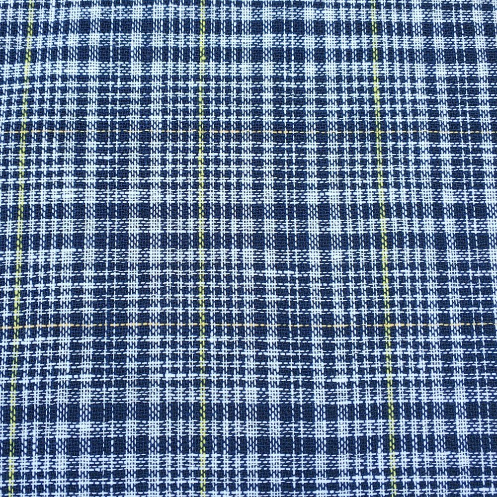 Linen Double Face Glen Plaid Fabric (5983) - The Linen Lab - Navy