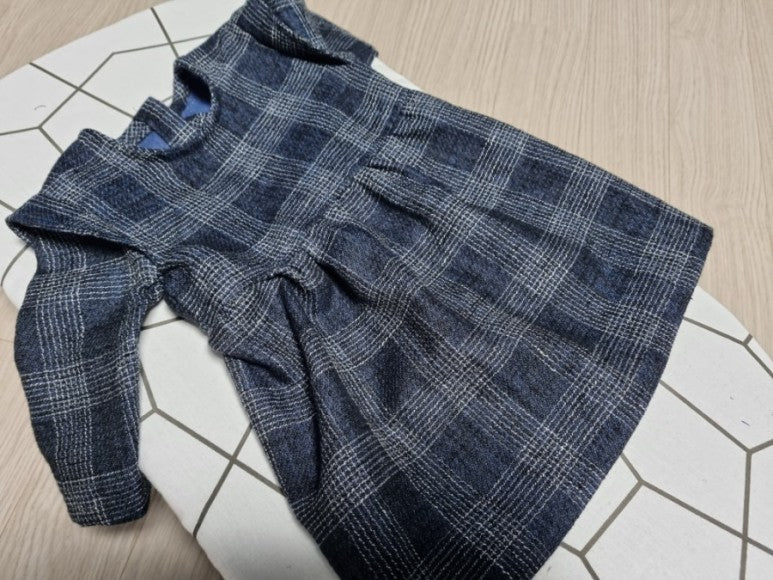 Linen Double Face Tweed Plaid Fabric (6004 6409 6410) - The Linen Lab - Navy