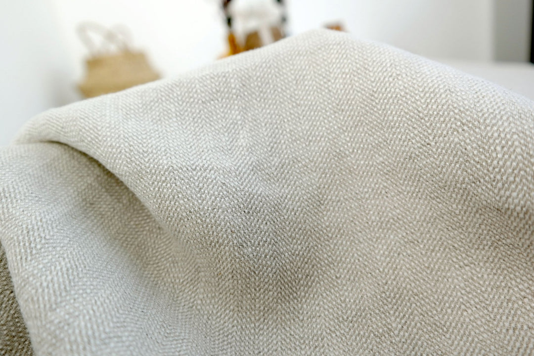 Linen Fabric HBT Herringbone Twill Heavy Weight 7299 - The Linen Lab - Natural 7299