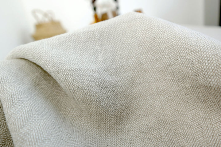 Linen Fabric HBT Herringbone Twill Heavy Weight 7299 - The Linen Lab - Natural 7299
