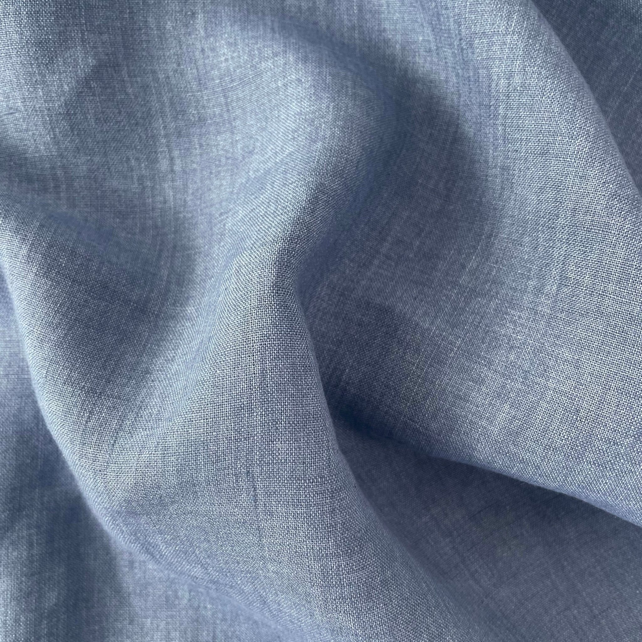 Linen Fabric Medium Weight Soft Touch 14S 6220 6600 6366 7369 - The Linen Lab - Blue(light)