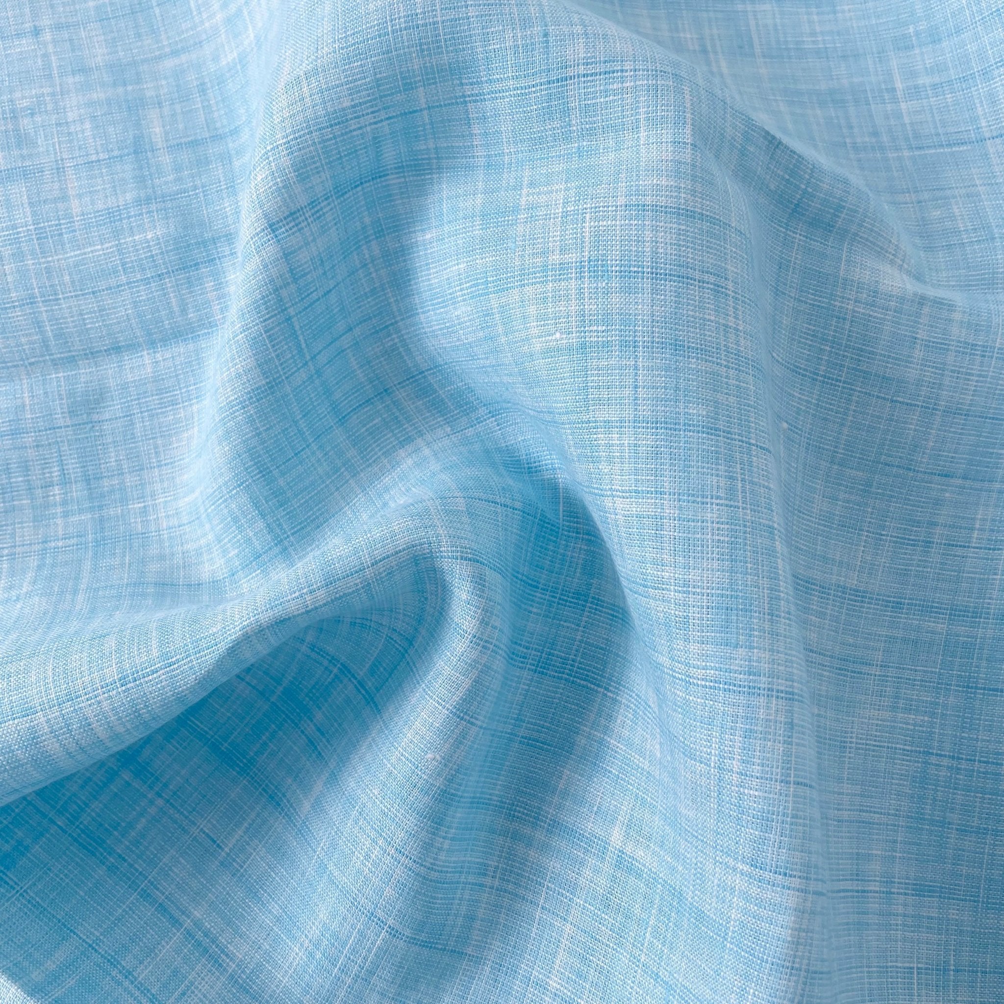 Linen French Melange Fabric Light Weight 4738 - The Linen Lab - Blue