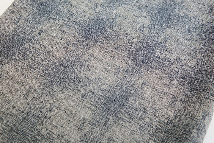 Linen Geometric Jacquard Fabric (6649) - The Linen Lab - Navy