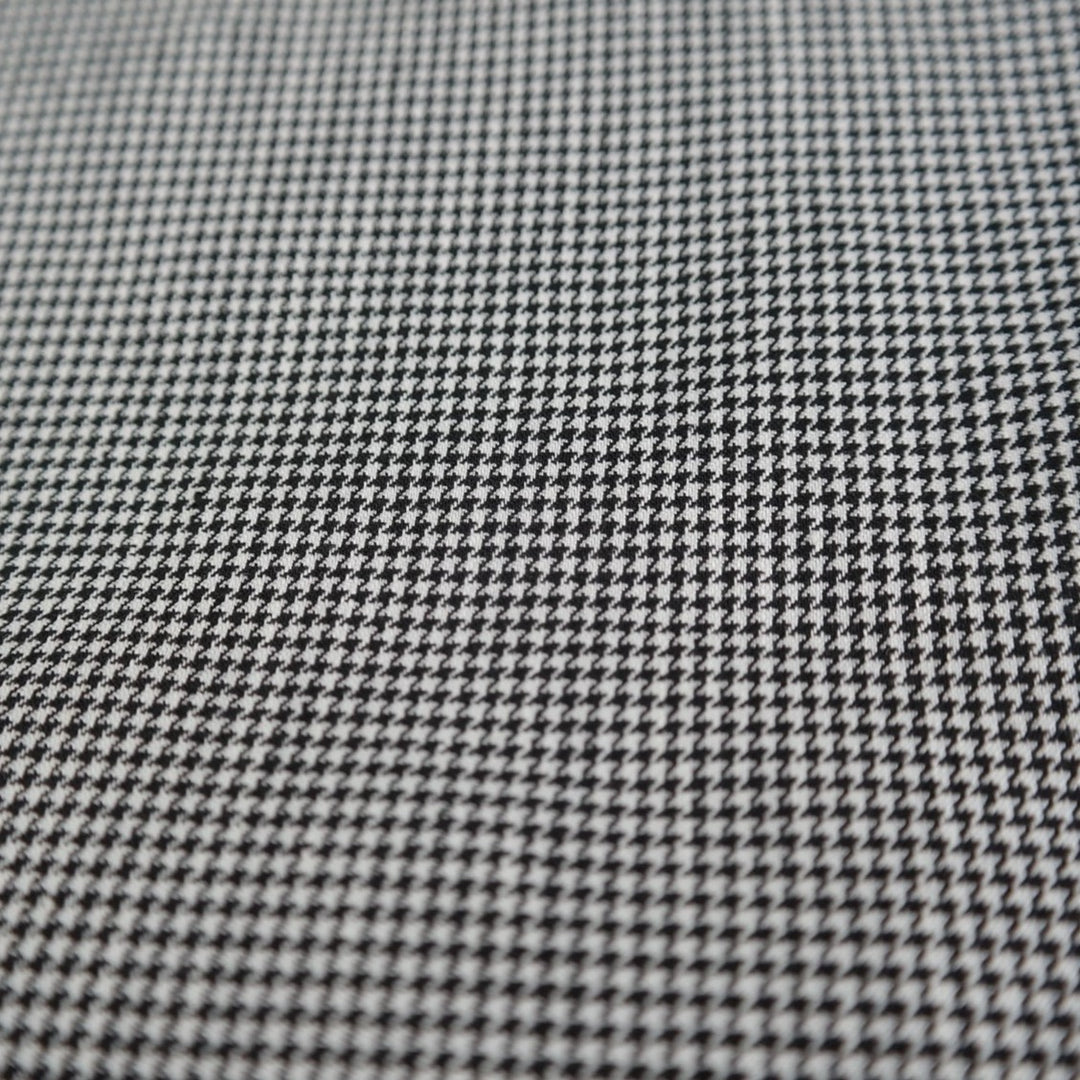 Linen Houndstooth Stretch Fabric (6027) - The Linen Lab - White and Black